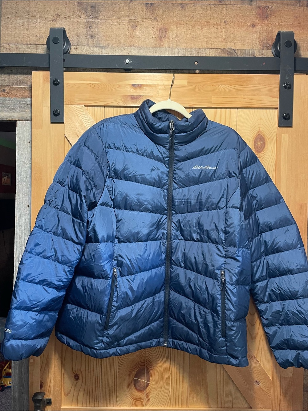Eddie Bauer Deep Blue Down Filled Quilted Packable Puffer Jacket